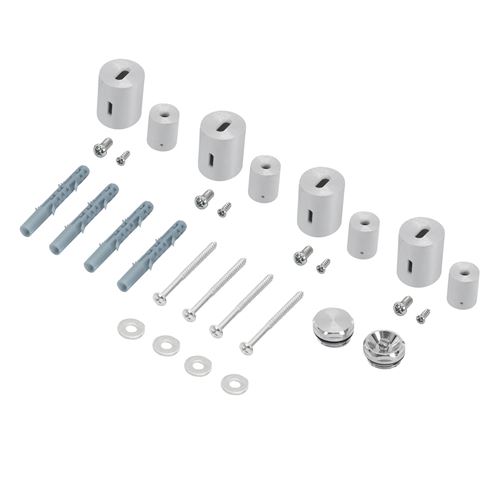 Non Communiqué Chrom Luxebath Fixation Murale Pour Radiateur Design Sèche-Serviette De Salle De Bain En Plastique É Accessoires Supports De Suspension Matériel De Montage Complet Chauffe-Serviettes - Image 1
