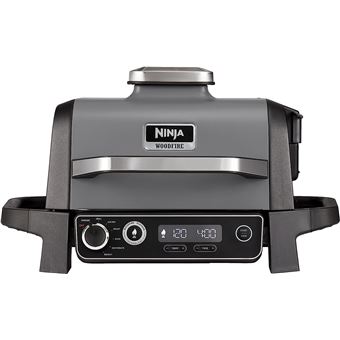 Ninja Woodfire électrique Barbecue fonction chaleur tournante noir, argent (mat)