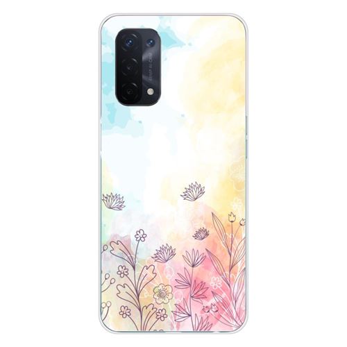 Coque en silicone imprimée compatible Oppo A54 5G Watercolor flowers