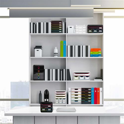 Exacompta Set de tiroirs bureau Small-Box Black Office 3 tiroirs Noir