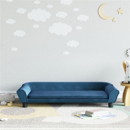 vidaXL Canapé pour enfants bleu 100x50x26 cm velours