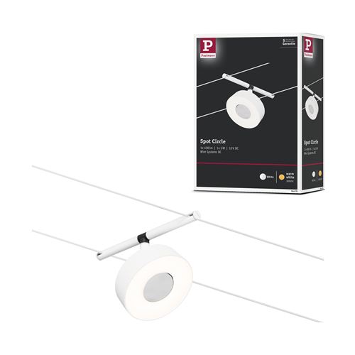 Paulmann WS DC Circle Lampe pour suspension sur câble BT LED blanc mat, chrome