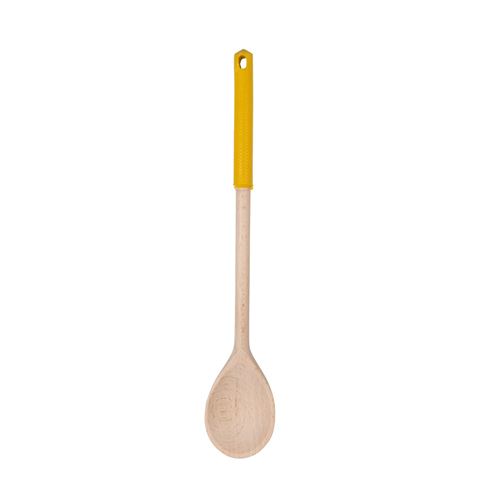 Non Communiqué Orange,Bois Cuillère De Cuisine En Bois Avec Manche En Silicone Coloré Fackelmann Wood Edition