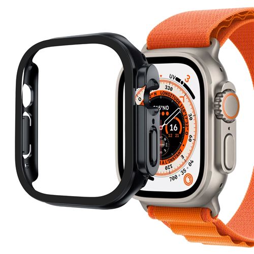 Coque compatible Apple Watch ULTRA 49 mm - Protection rigide étui noir écran verre trempé Phonillico®