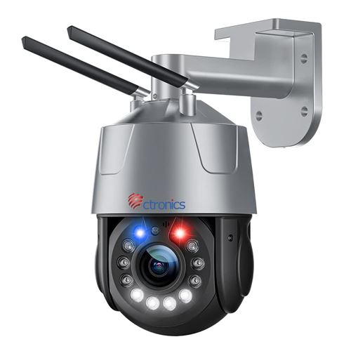 Ctronics 30X Zoom Optique 5MP Caméra Surveillance WiFi Exterieure sans Fil PTZ Caméra IP 355°90° Suivi Auto Détection Humaine 50m Couleur Vision Nocturne Alarme Sonore Audio Bidirectionnel Étanche
