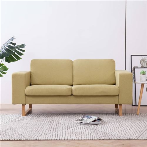 Canap&eacute; &agrave; 2 places Tissu Vert Vidaxl Green