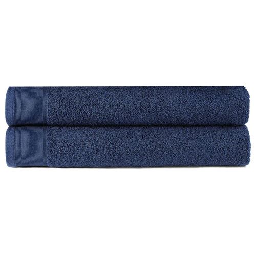 vidaXL Serviettes de douche 2 pcs Coton 450 g/m² 70x140 cm Bleu marine