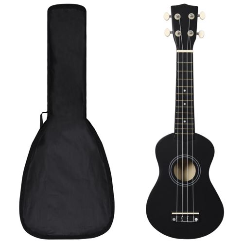 vidaXL Jeu de ukulélé soprano avec sac pour enfants Noir 21