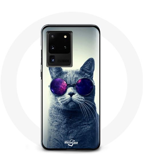 Coque pour Samsung Galaxy S20 Ultra Chat Lunettes violettes Style Maniacase