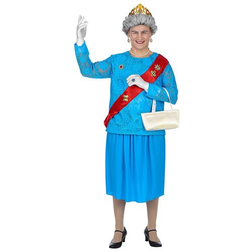 déguisement reine d'angleterre homme - m/l - bleu - widmann 85863