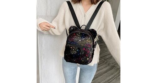 Femmes simple mignon sac à dos en peluche étudiant étudiant