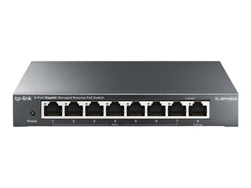 Tp-Link Tl-Rp108Ge - Commutateur - Géré - 7 X 10/100/1000 (Entrée Poe) + 1 X 10/100/1000 (Sortie Poe) - De Bureau - Reverse Poe