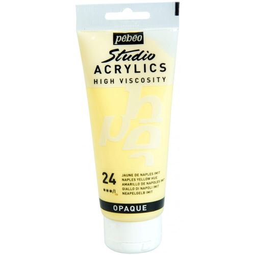 P&eacute;b&eacute;o 837024 Studio Acrylique Tube Jaune de Naples Imitation 100 ml