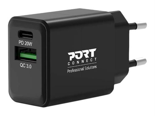 PORT Connect Wall charger - Adaptateur secteur - 24 Watt - 2 connecteurs de sortie (USB, USB-C) - Europe