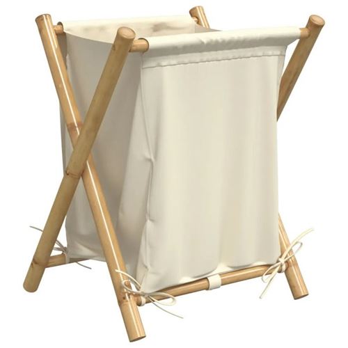 VIDAXL - Panier à linge - Bambou - Rouge - Image 2