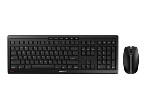 CHERRY STREAM DESKTOP - Toetsenbord en muis set - draadloos - 2.4 GHz - VS met Euro-symbool - toetsschakelaar: CHERRY SX - zwart
