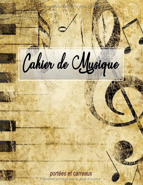 Cahier De Musique Narratik Grand Format 101 Pages Portées Et Carreaux Seyès