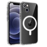 Coque pour iPhone 13 MINI (5,4) - Silicone Transparent avec Cercle magnétique intégré Phonillico®
