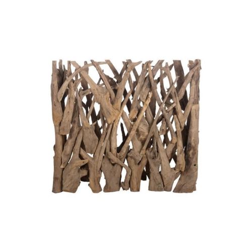 brise vue en teck véritable- 118 x 28 x 110 cm - marron naturel
