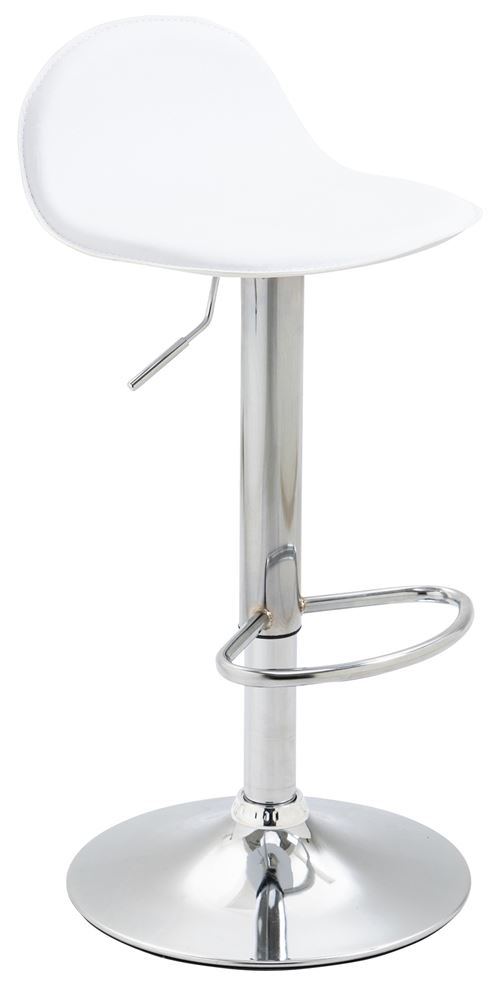 Tabouret de Bar Design Lana V2 similicuir , Blanc /Chrome