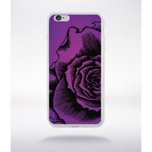 Coque Fleur Fond Fond Mauve Compatible Iphone 6 Plus Transparent