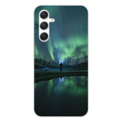 Coque en silicone imprimée compatible Samsung Galaxy A54 5G Aurores Boréales