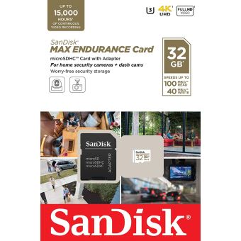Carte High-Endurance microSD pour caméras de sécurité