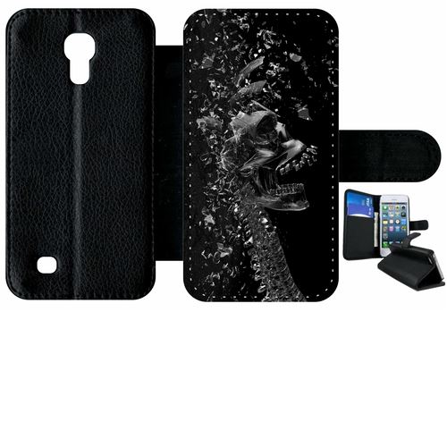 Etui À Rabat Samsung Galaxy S4 Mini Réf I9190 Squelette Verre Bris