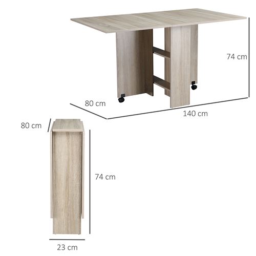 Table Pliante De Cuisine Salle A Manger Amovible Sur Roulettes 140l X 80l X 74h Cm 2 Etageres Integrees Panneaux Particules Coloris Chene Clair Achat Prix Fnac