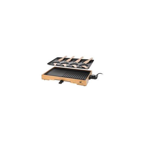 Continental Edison CEPC1500BB - Plancha/grill - elektrisch - 528 sq. cm - bamboo/black