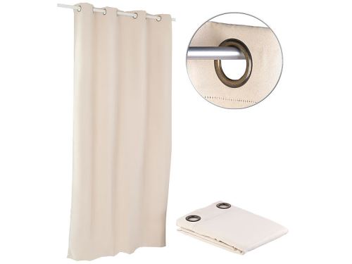 Rideau occultant 145 x 245 cm avec œillets 4 cm - coloris beige