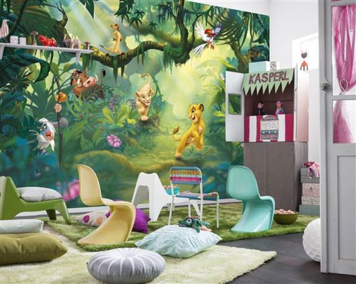 Komar Fototapete "Lion King Jungle - Größe 368 x 254 cm" bedruckt glatt Kinderzimmer