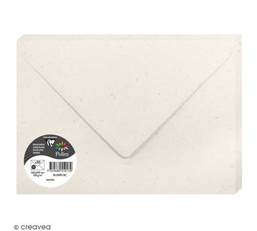 Enveloppe Pollen 162 x 229 mm - Natura 100% recyclé - 20 pcs
