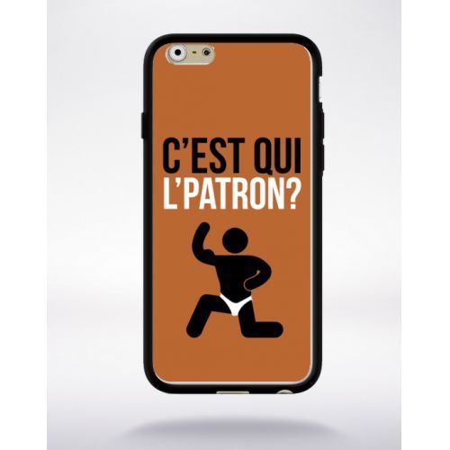 Coque c est qui l patron 8 compatible apple iphone 6 bord noir silicone