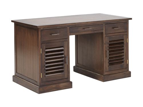 Bureau BALI - 2 portes & 3 tiroirs - Teck massif