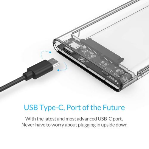 ORICO Boîtier Disque Dur 2.5'', Boîtier Externe Portable SATA vers USB 3.0  pour HDD SSD 2.5 Pouces Jusqu'à 6 to Propice à Affaires et Voyages, sans