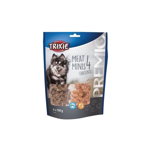 Trixie Premio 4 Viandes Minis - Poulet, Canard, Boeuf, Agneau - 4 X 100 G - Pour Chien