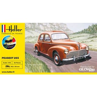 AMR Kit Monté 1/43 - Peugeot 203 Fourgonnette Noire - Modèle Réduit (sans Boîte)