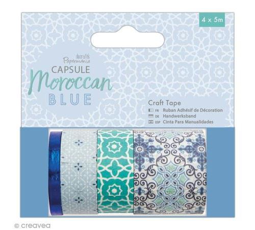 Assortiment Craft Tape Papermania - Collection capsule Moroccan Blue - 4 pcs x 5 m
