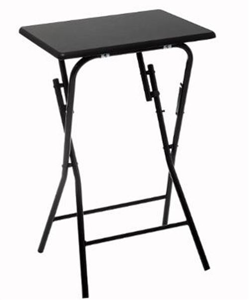 Table d'appoint pliante en MDF et métal coloris noir - L.48 x l.38 x H.64 cm -PEGANE-