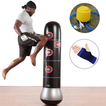 Sac de Boxe Gonflable Sac De Frappe Sur Pied Punching Ball Pour Adulte  Enfant Fitness