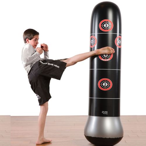 Sac de Boxe Gonflable Sac De Frappe Sur Pied Punching Ball Pour Adulte  Enfant Fitness
