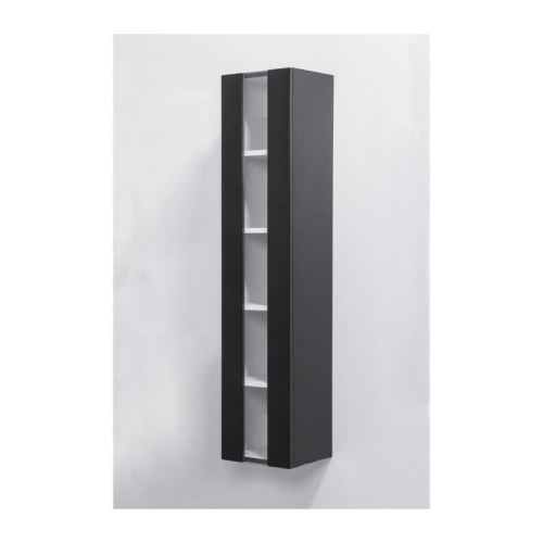 Loungitude Colonne De Salle De Bain Alban L 25 Cm Noir Brillant