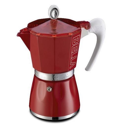 Cafetière italienne 3 tasses rouge - 10803RO - GAT