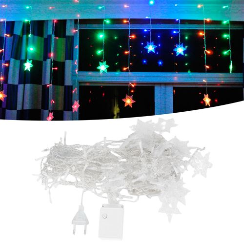 Guirlande lumineuse de rideaux 4 m 96 LED flocon de neige Coloré