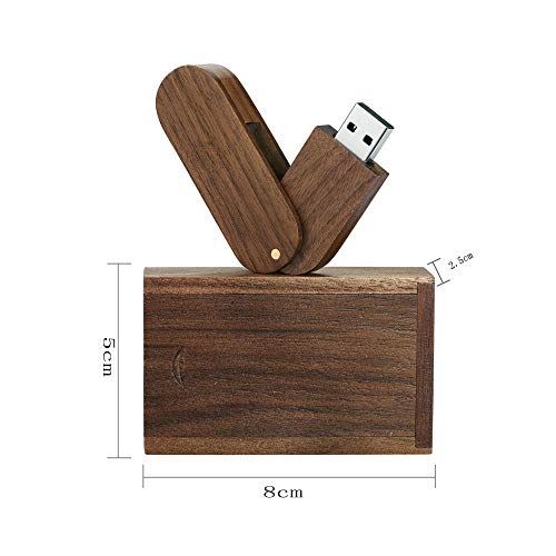Garrulax Cle USB,Premium clé USB2.0, 16 Go / 32Go Cles USB Rotation Bois Massif Haute Vitesse Stockage de données Memory Stick Pendr