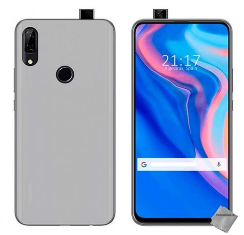 Housse etui coque pochette silicone gel fine pour Huawei Honor 9X avec verre trempe - BLANC TRANSPARENT
