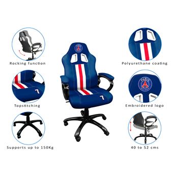Siège gamer PSG Paris Saint Germain pour Bureau - fauteuil gaming adulte Serie limitée N 7