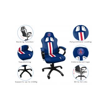 Siège gamer PSG Paris Saint Germain pour Bureau - fauteuil gaming adulte Serie limitée N 7