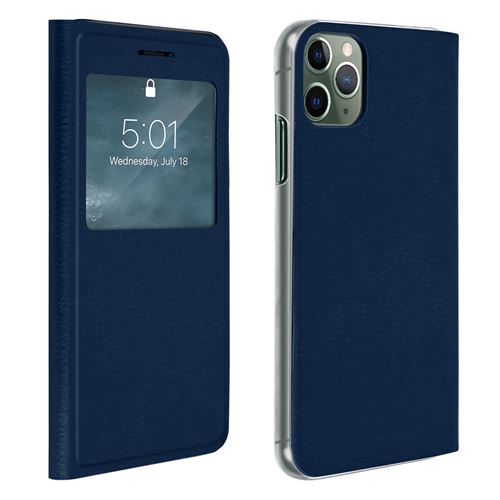 Housse pour iPhone 11 Pro Clapet Fenêtre d'affichage Bleu nuit